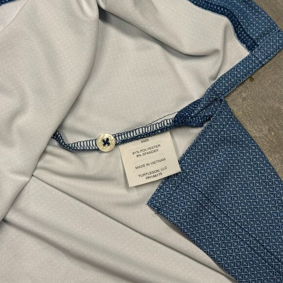 Turtleson Golf Shirt Scranton Country Club Polka Dot Polo Stretch Blue XL - Picture 8 of 8
